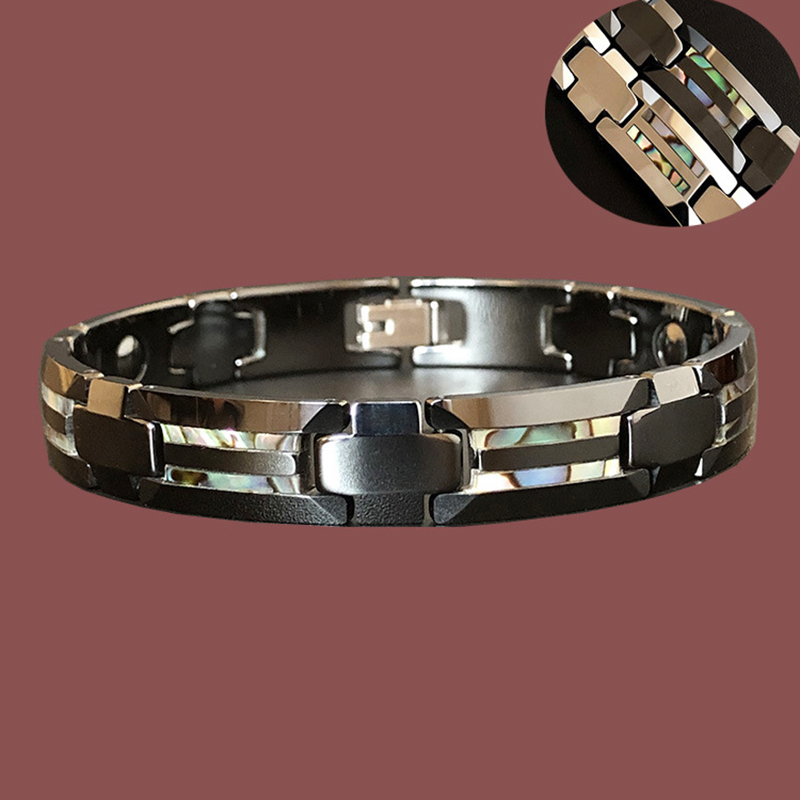 Ceramic Link Bracelet - 10mm Havey Punk czarna ceramiczna bransoletka