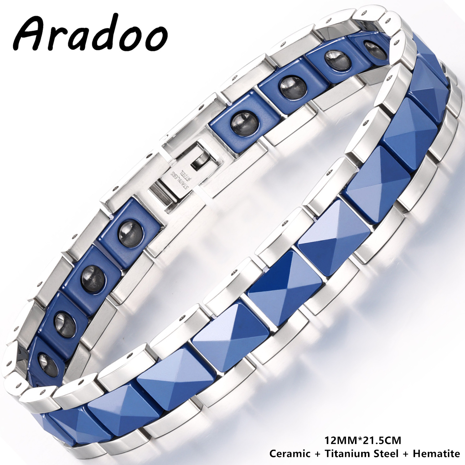 Ceramic Link Bracelet - ARADOO Premium Ceramic Titanium Steel Bransoletka