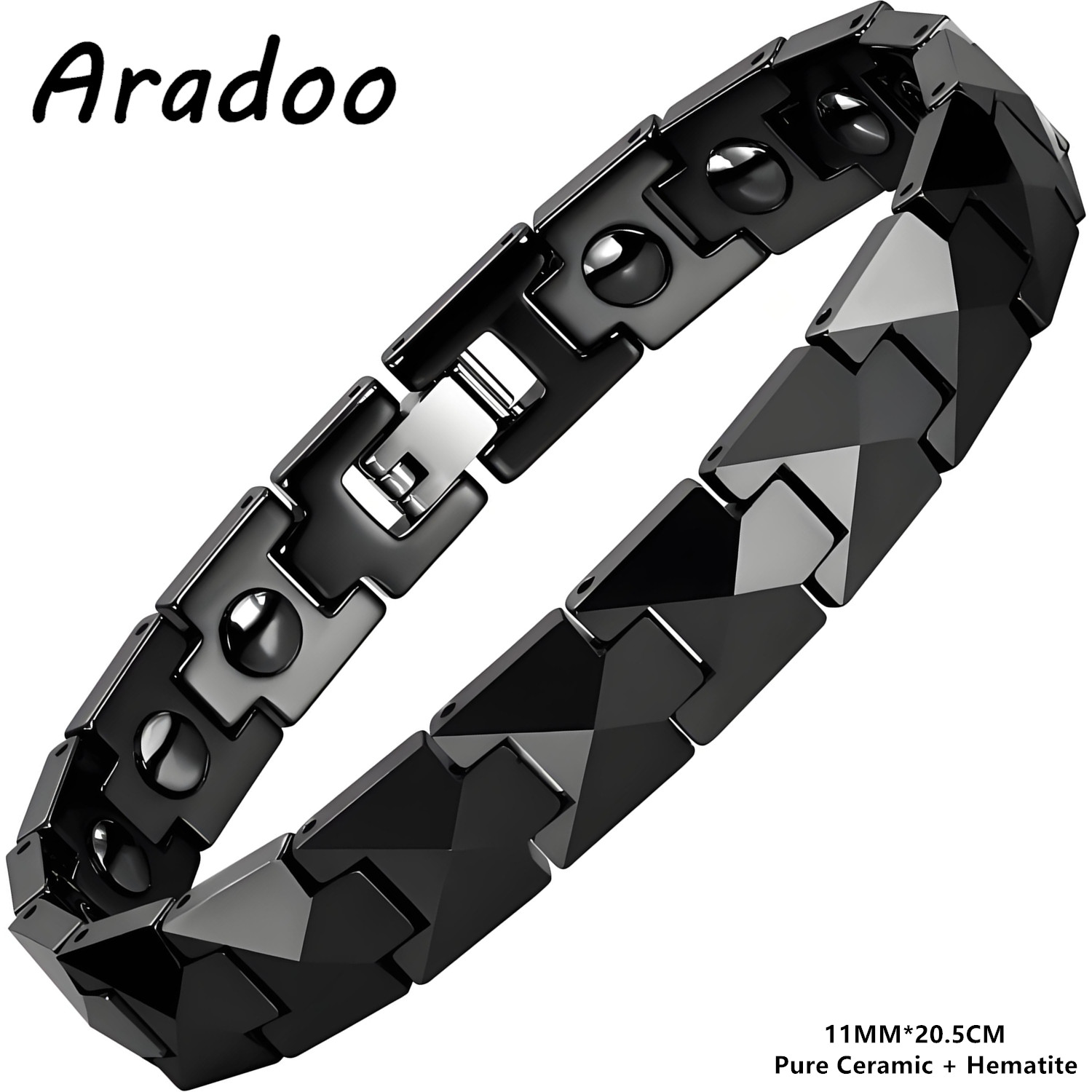 Ceramic Link Bracelet - ARADOO Premium Ceramic Bracelet z piramidowym