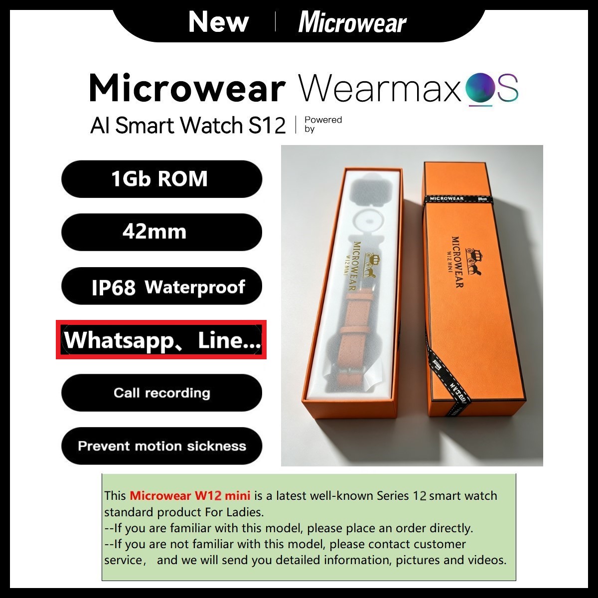 Smartwatch M Active - Microwear W12mini Smartwatch - zamiennik modelu