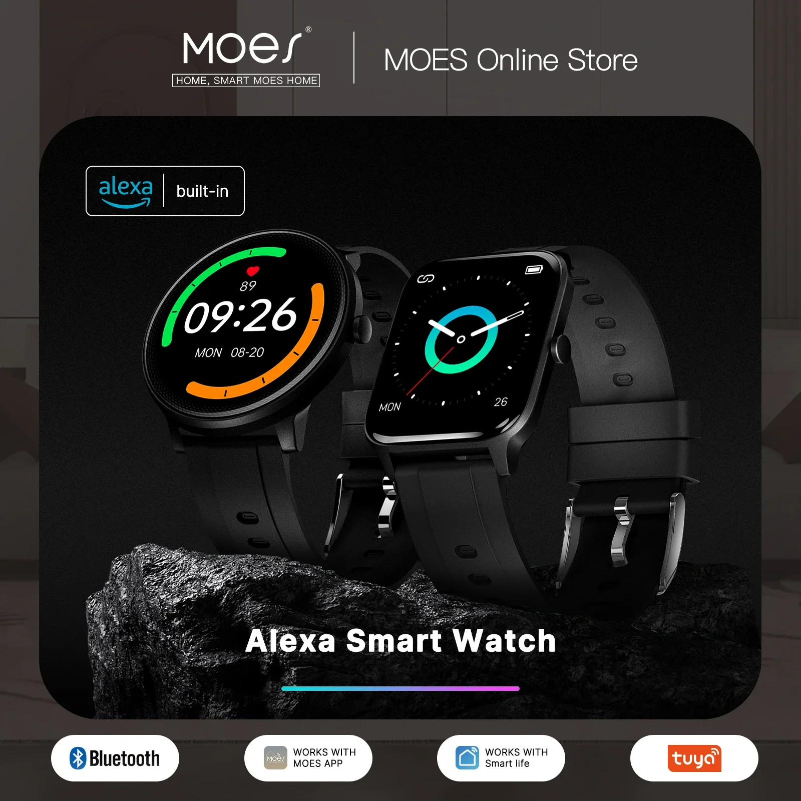 Smartwatch Touch - Mes inteligentny zegarek Alexa wbudowany opaska