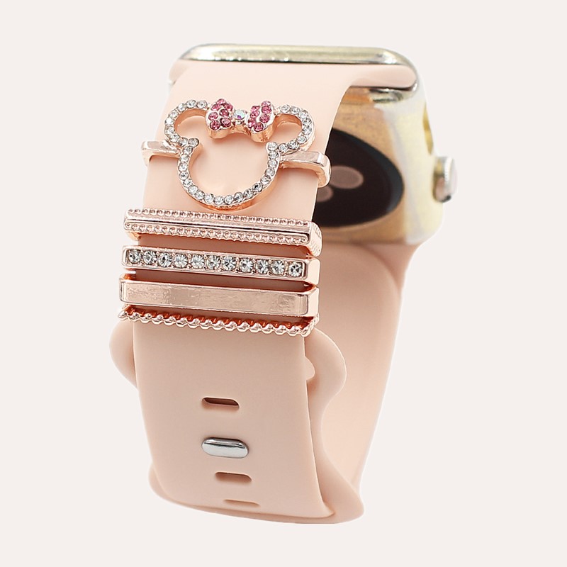 Smartwatch Watch Accessories - 5 sztuk mysz z kreskówek Rhinestone