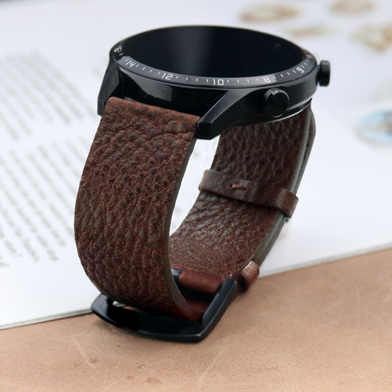 Smartwatch Accessories Shop - Włoski pasek zegarka Calfskinl 22mm skórzany