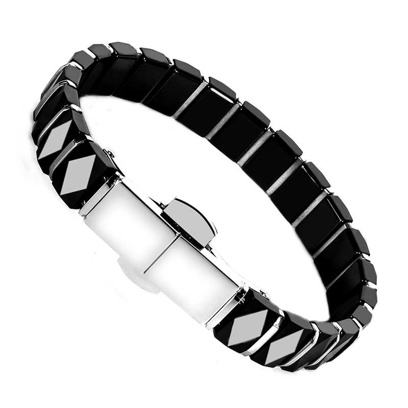 Białe czarne męskie bransoletk – Ceramic Link Bracelet recenzja i cena