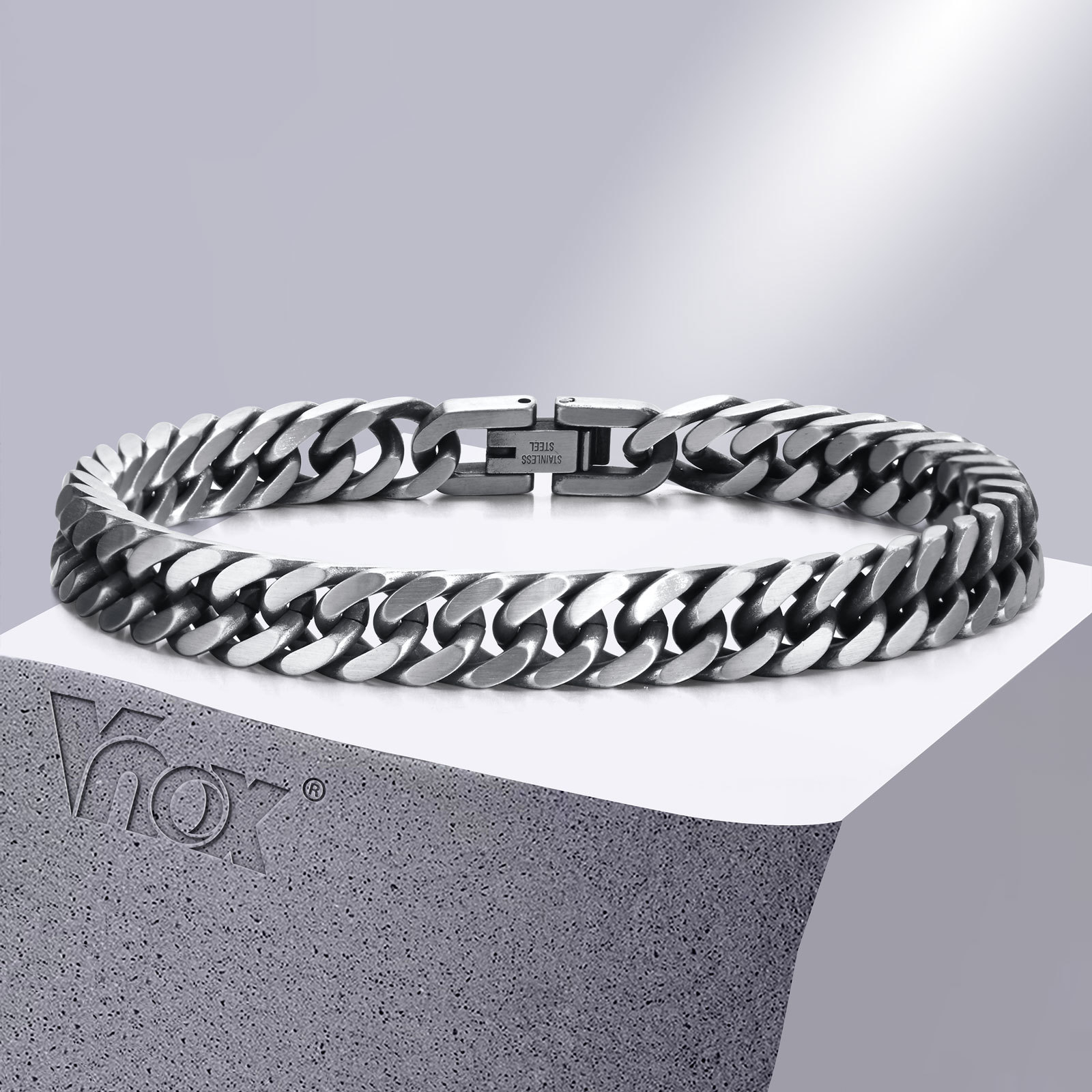 Vnox Chunky Retro kubańskie br – Ceramic Link Bracelet recenzja i cena